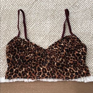 VS Pink Bra Bralette Leopard Maroon Sz Small